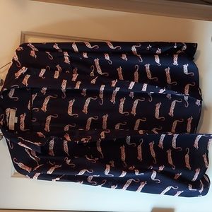 Animal Print shirt double front pockets